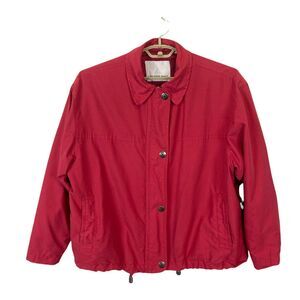 Rain Jacket Coat Vintage London Fog Women's Red Collared Short Spring Size 2X
